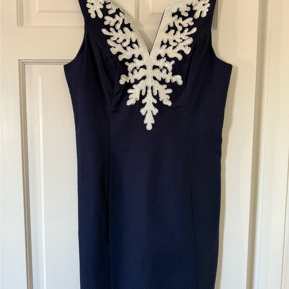 Lilly Pulitzer Navy Dress with White Detailing